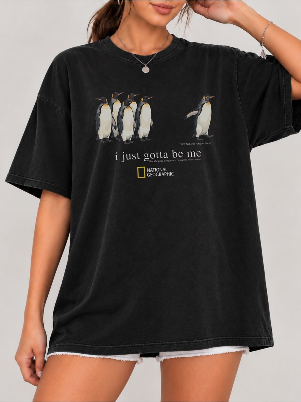 National Geographic I Just Gotta Be Me Penguin Reprint Unisex T-shirt